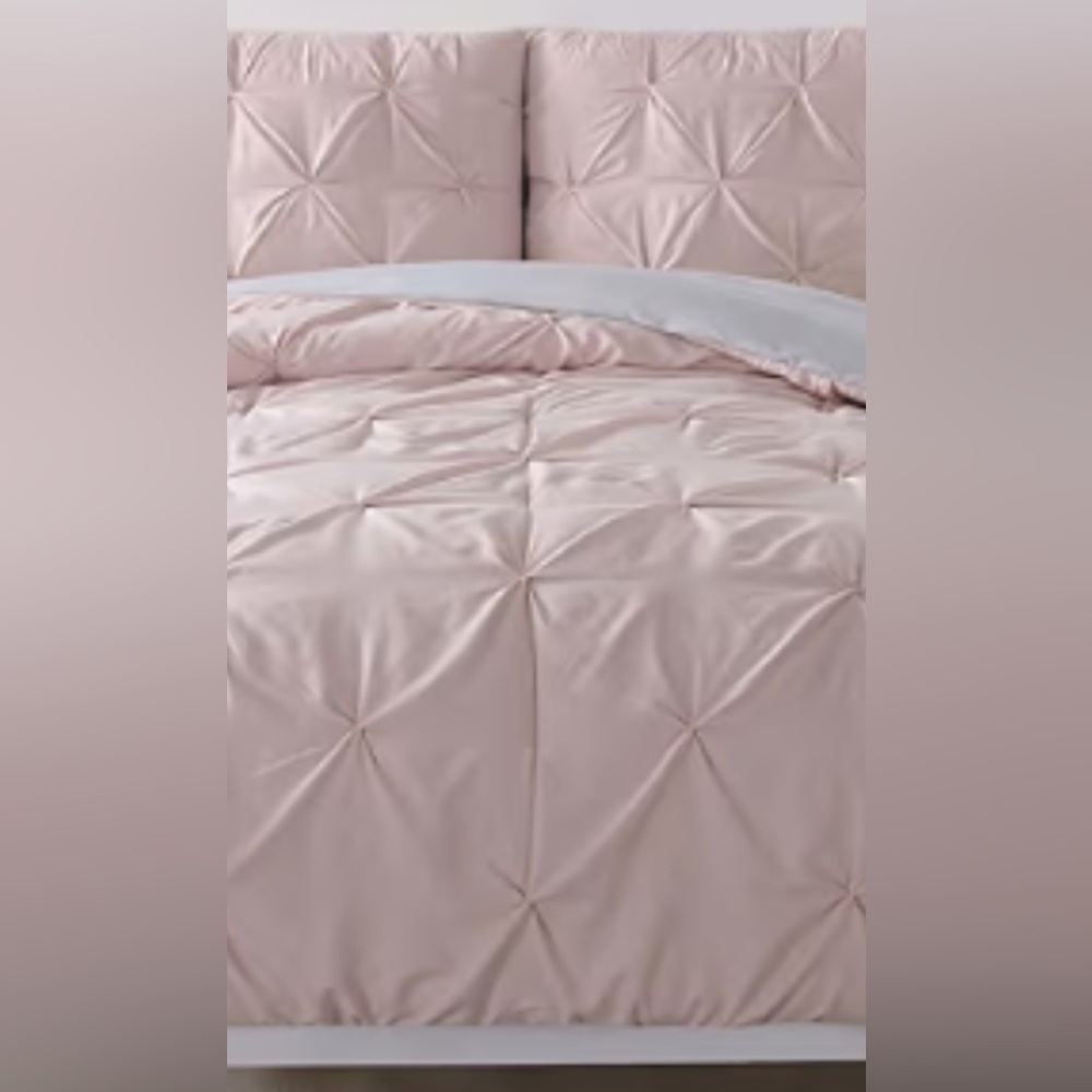 Reversible twin-xl comforter with sheet set, sham with pillow